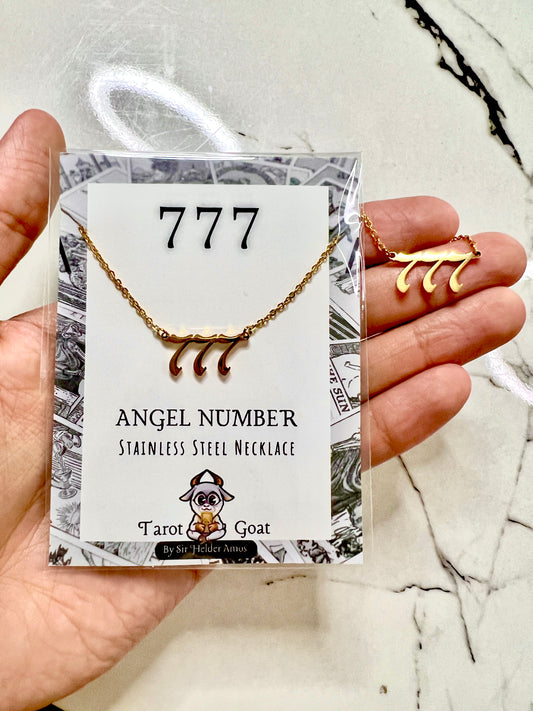 777 Angel Number Gold Stainless Steel Necklace