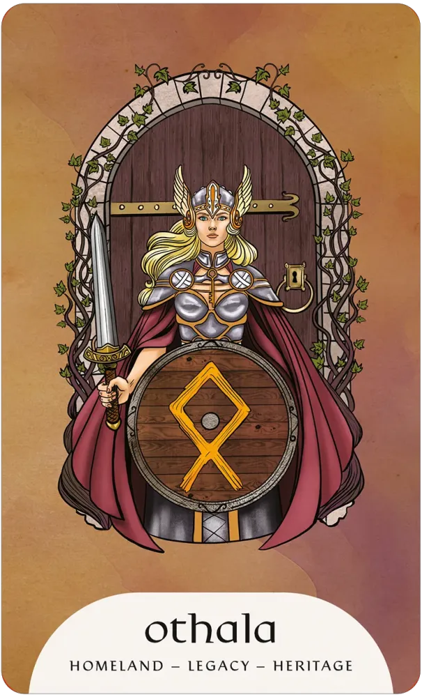 Rune Magic Oracle Deck by Giulia Manzi and illustrated by Lorena Assisi, Norse Runes Cards for Wisdom