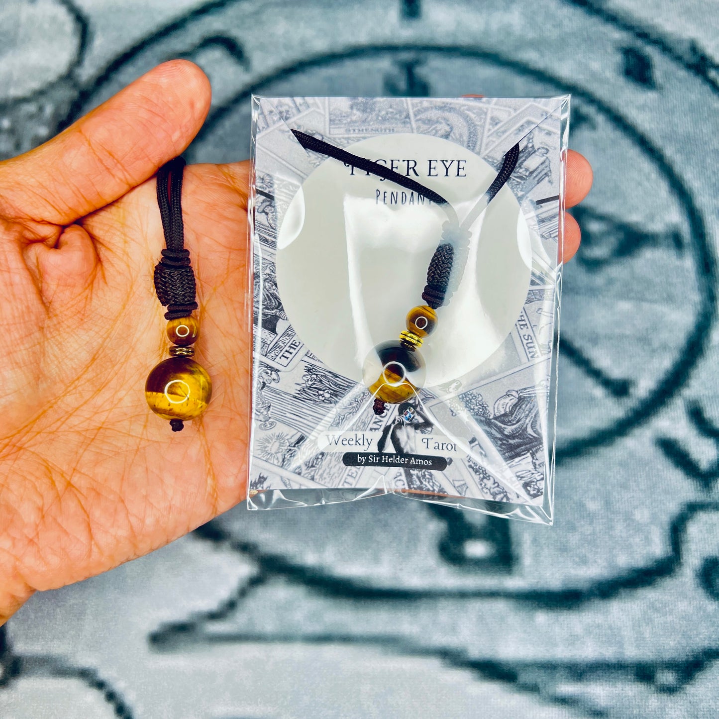 Tiger Eye or Black Obsidian Quartz Crystal Pendant.