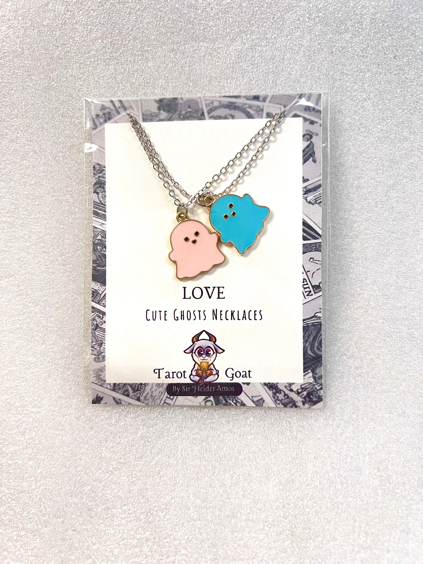 LOVE AMULET: Cute Ghost Necklaces – Matching Set for Love & Friendship