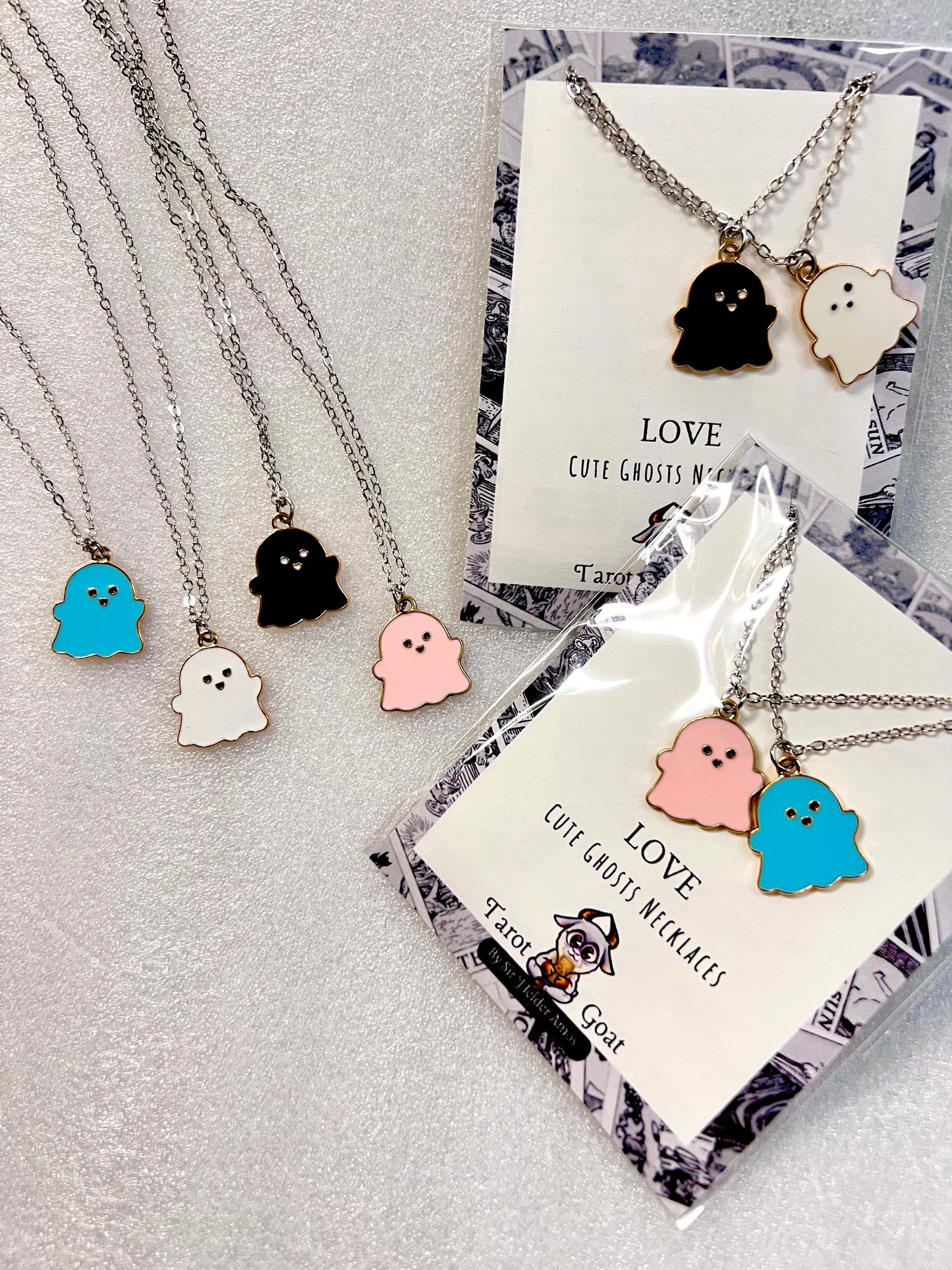 LOVE AMULET: Cute Ghost Necklaces – Matching Set for Love & Friendship