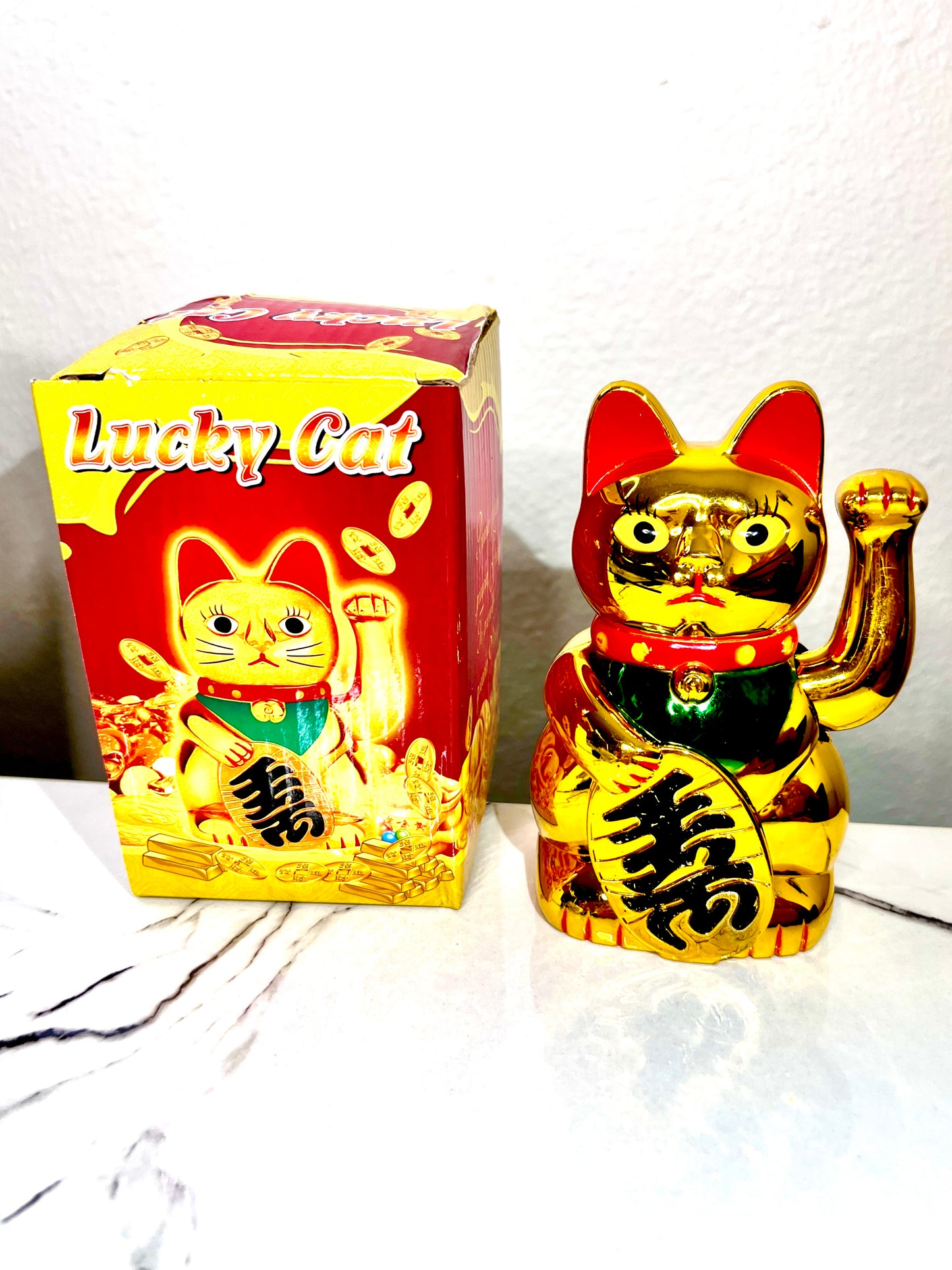 Lucky cat for sale new in box for attracting good luck and blessings.