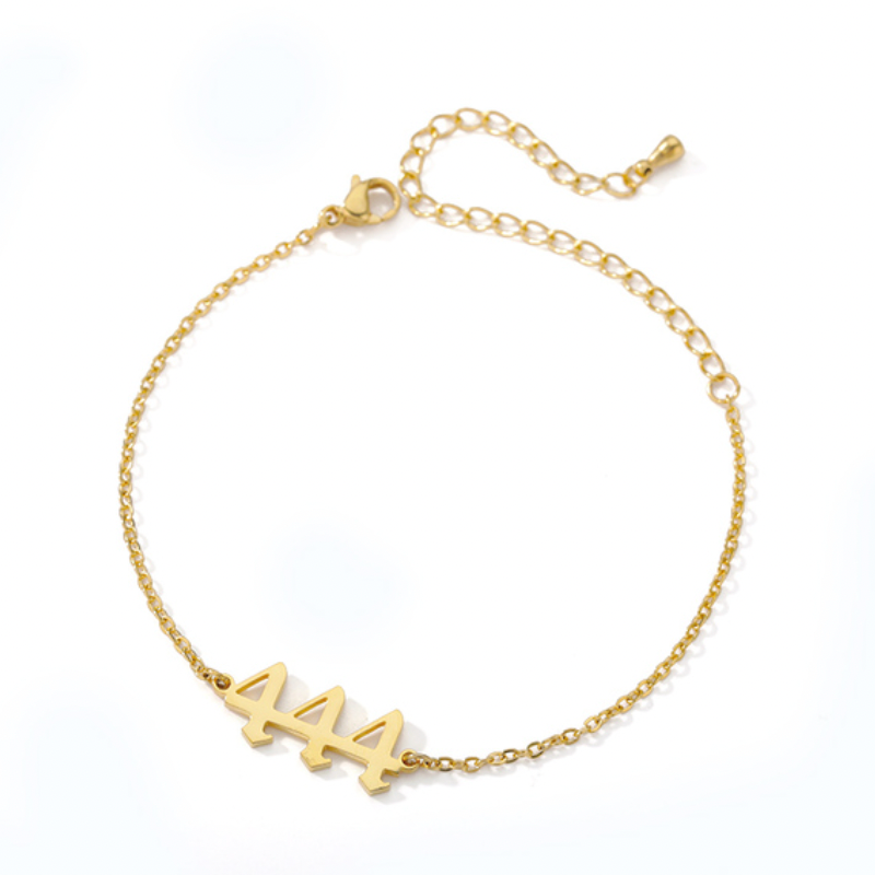 444 Angel Number ~ Stainless Steel Bracelet