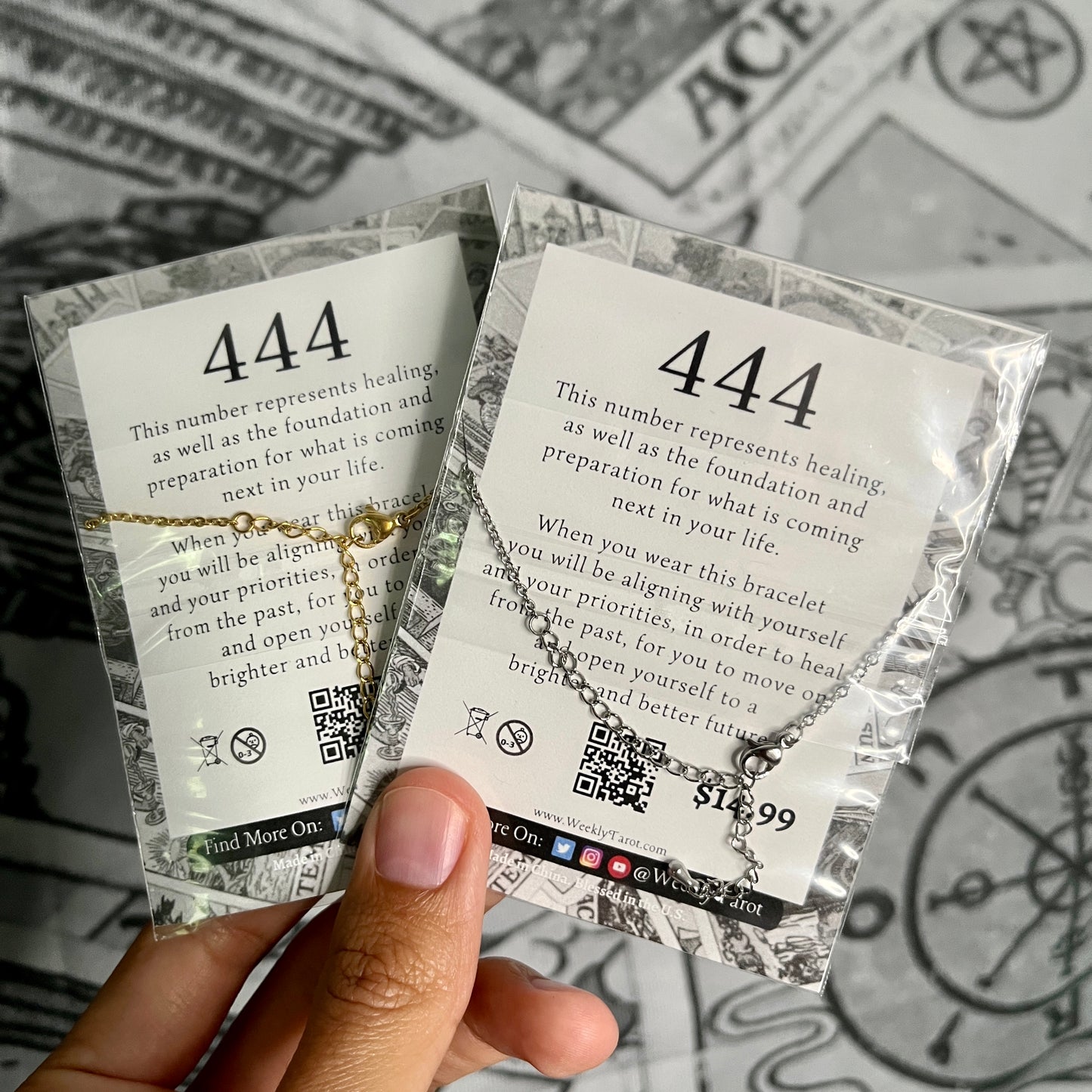 444 Angel Number ~ Stainless Steel Bracelet