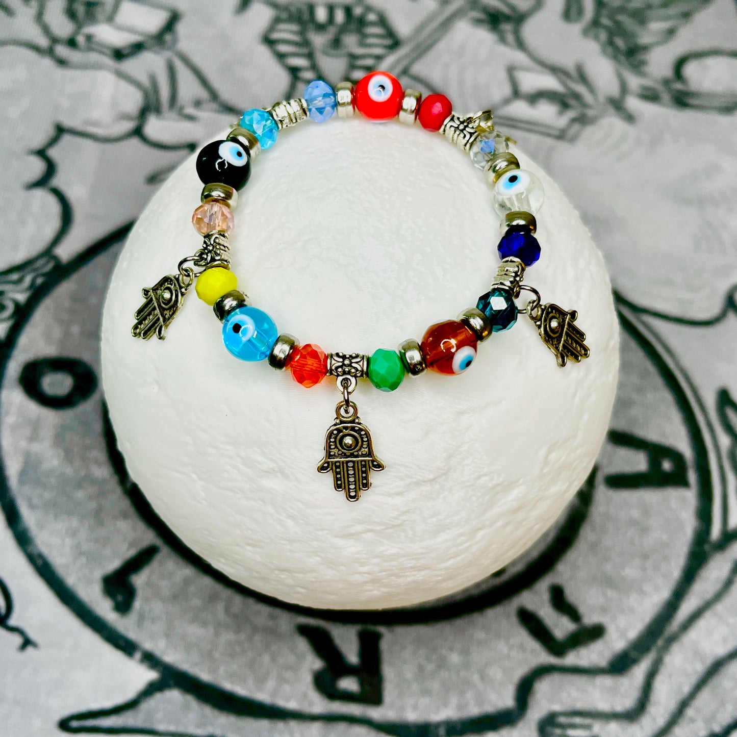 Colorido mal de ojo mano de Hamsa