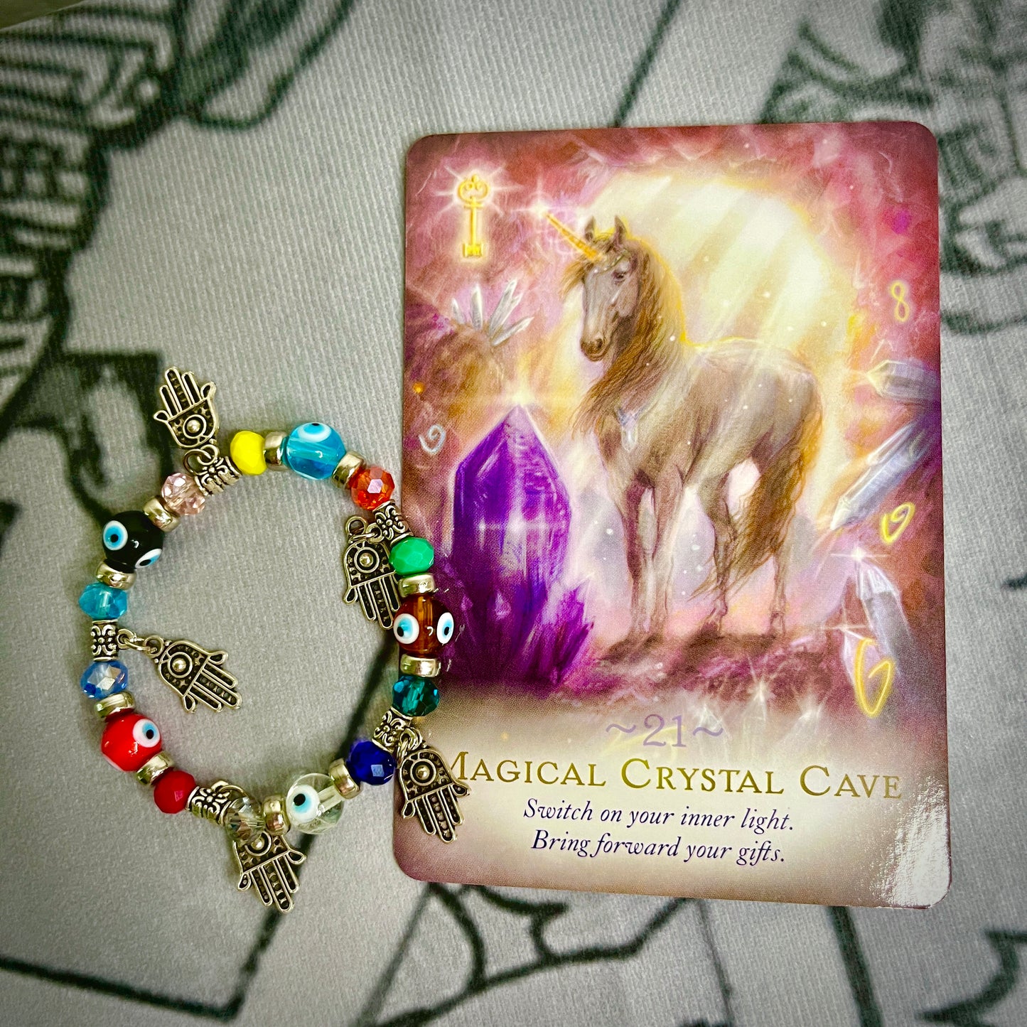 Colorido mal de ojo mano de Hamsa