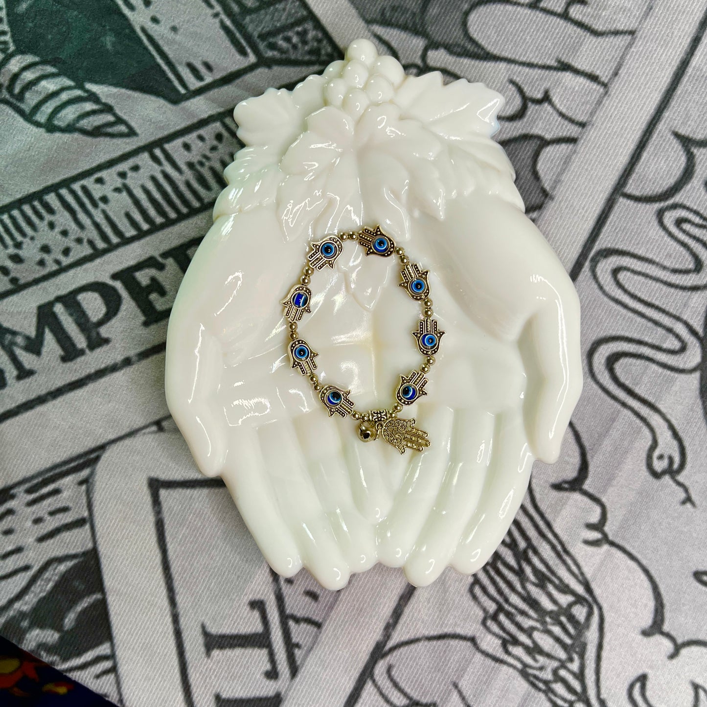 Campana Campana Mal de Ojo con Pulsera Mano Hamsa