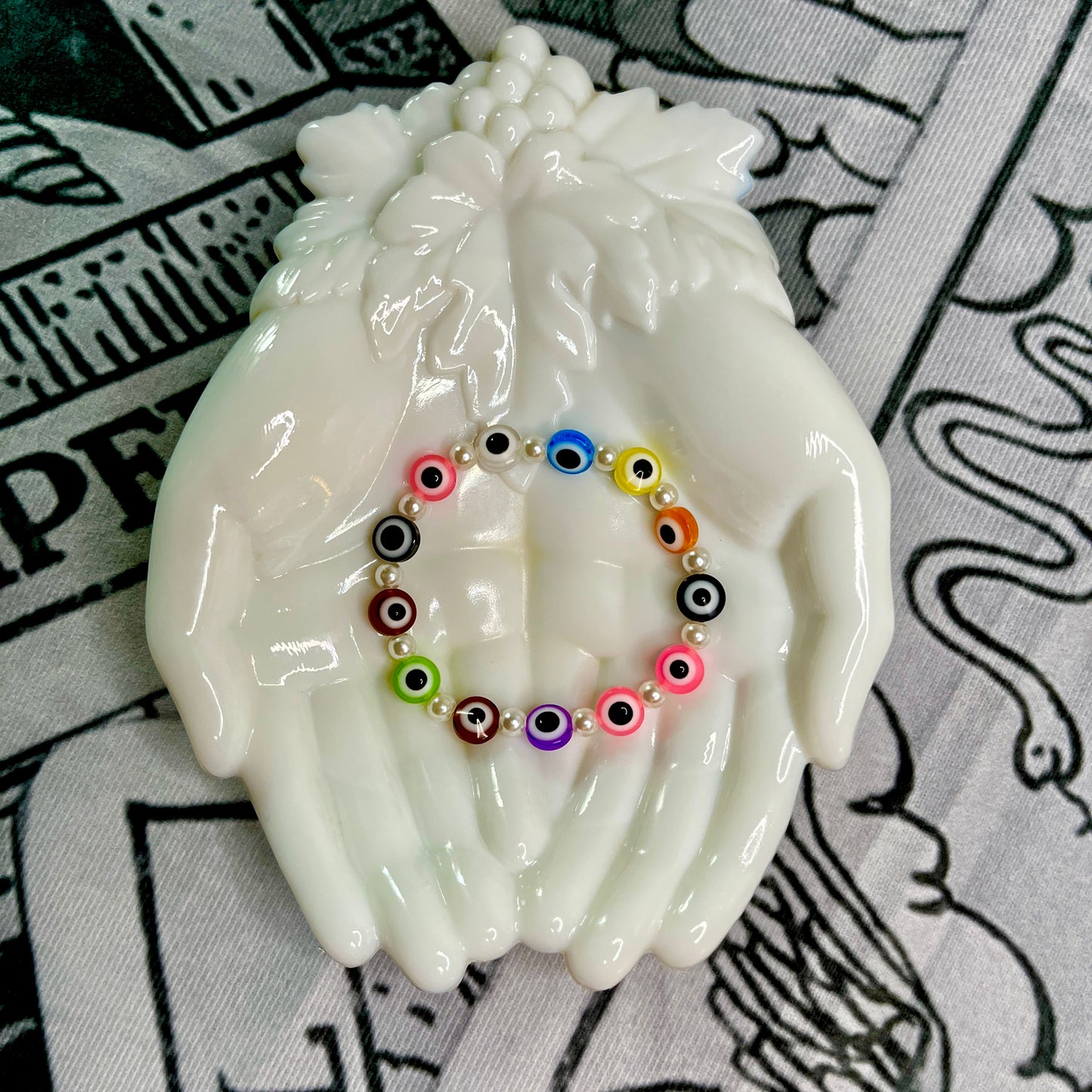 Colored Pearl Evil Eye Bracelet