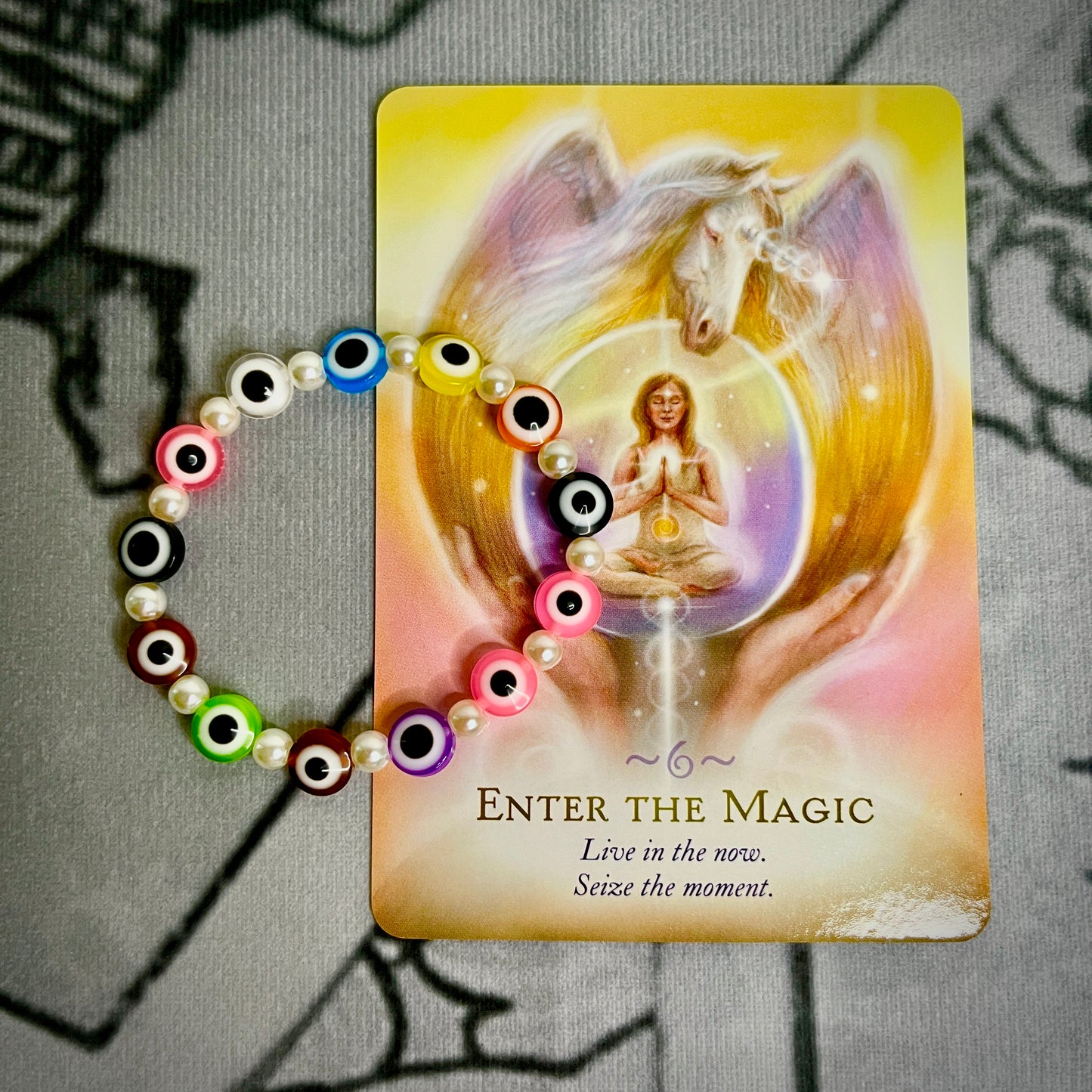 Colored Pearl Evil Eye Bracelet