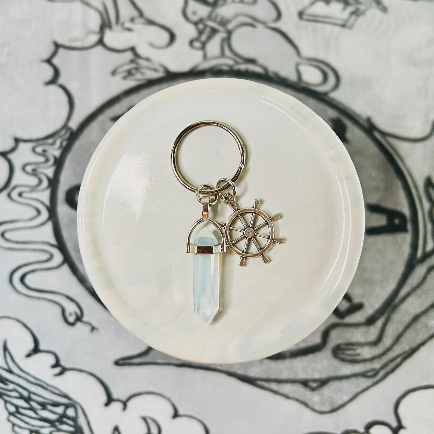 Nautical Anchor Crystal Keychain