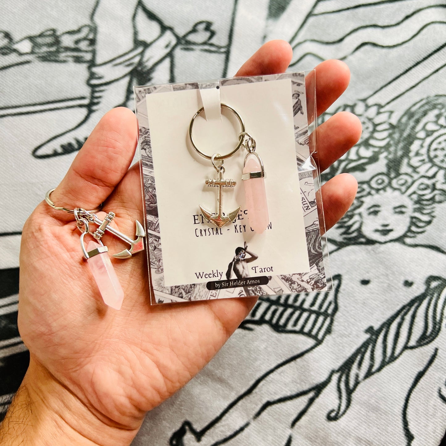 Nautical Anchor Crystal Keychain