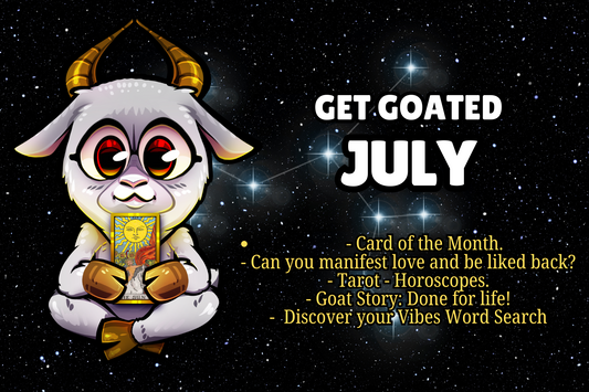 Newsletter July - Monthly Horoscopes - can I manifest love? Tarot Reading - Wordsearch
