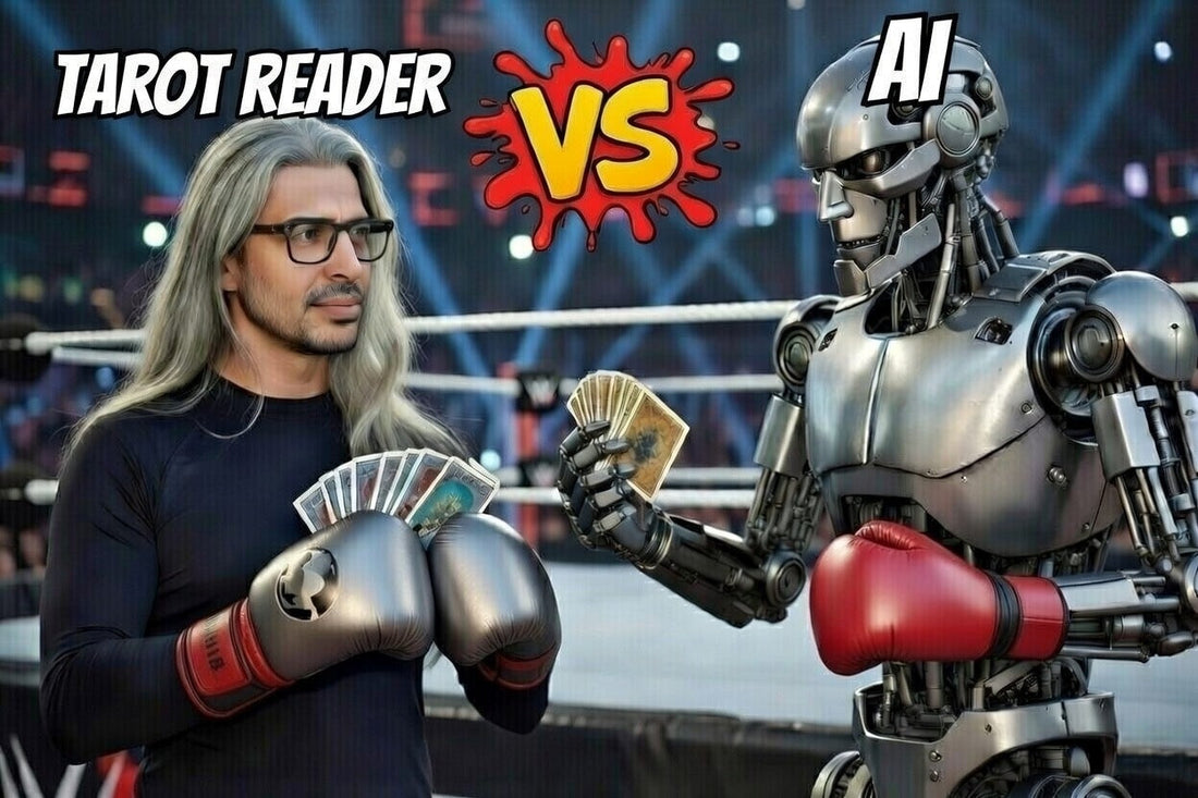 Tarot Reader Vs AI in a Ring Match about to fight