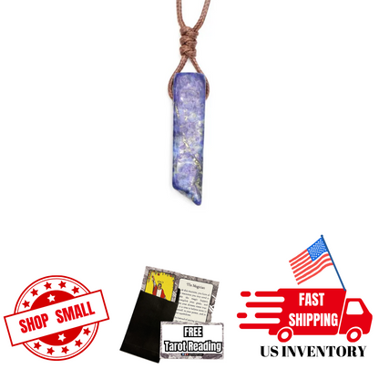 Quartz Slate Pendant Necklace - Natural Crystal Stone