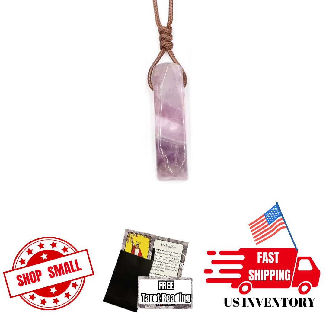 Quartz Slate Pendant Necklace - Natural Crystal Stone