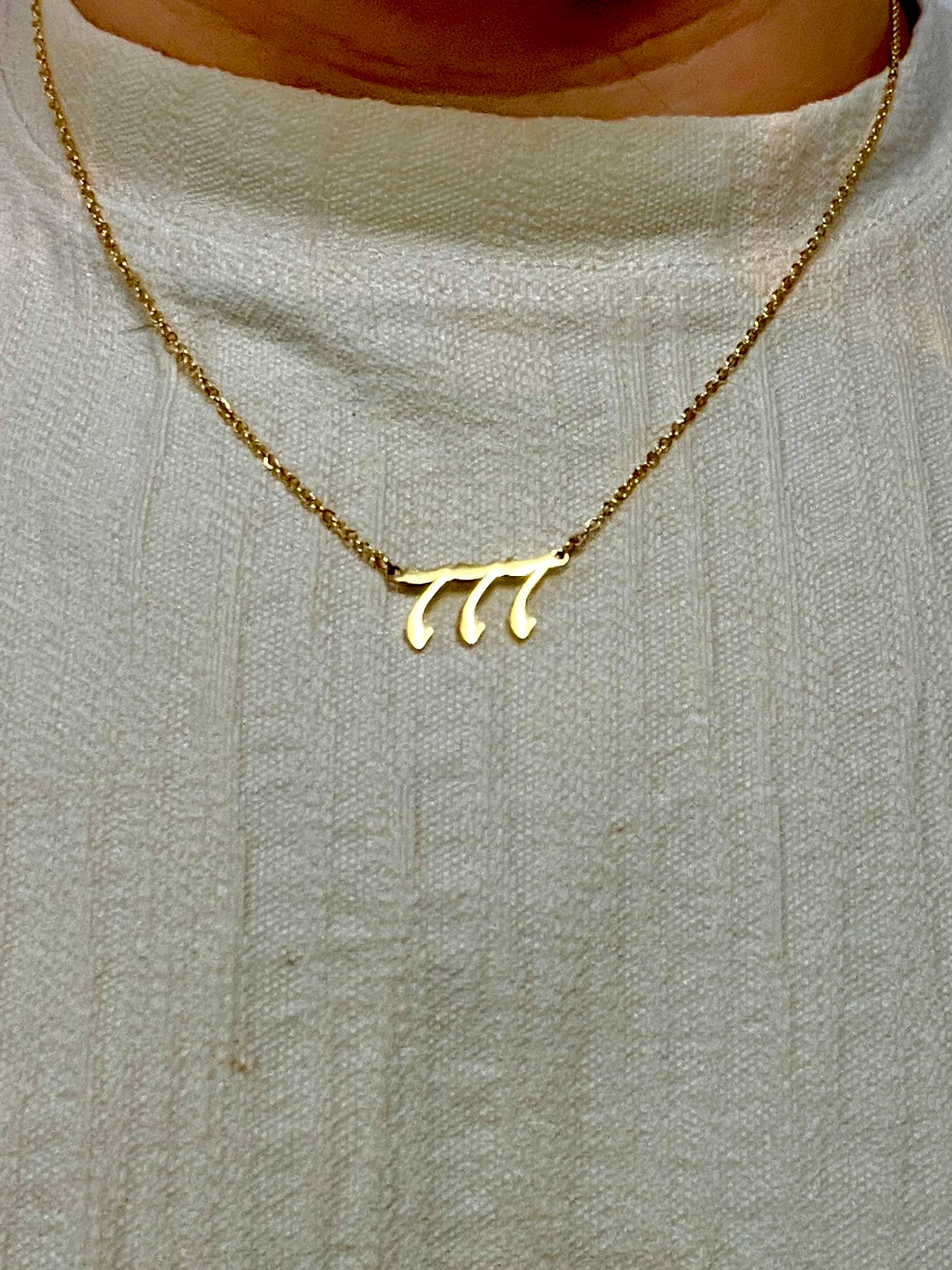 777 Angel Number Gold Stainless Steel Necklace