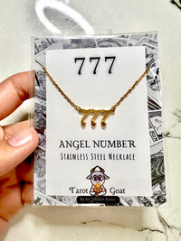 777 Angel Number Gold Stainless Steel Necklace