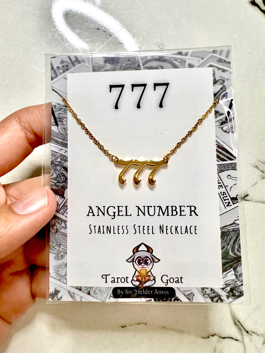 777 Angel Number Gold Stainless Steel Necklace