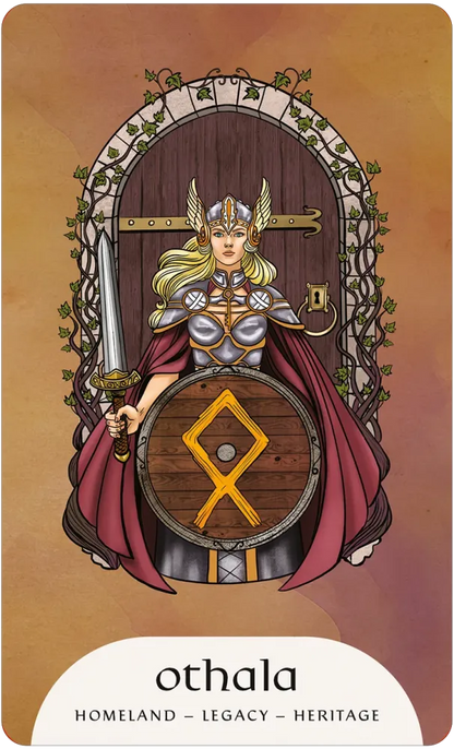 Rune Magic Oracle Deck by Giulia Manzi and illustrated by Lorena Assisi, Norse Runes Cards for Wisdom