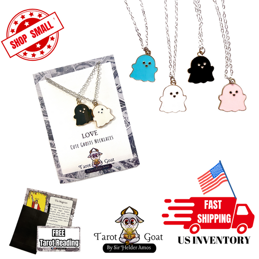 LOVE AMULET: Cute Ghost Necklaces – Matching Set for Love & Friendship