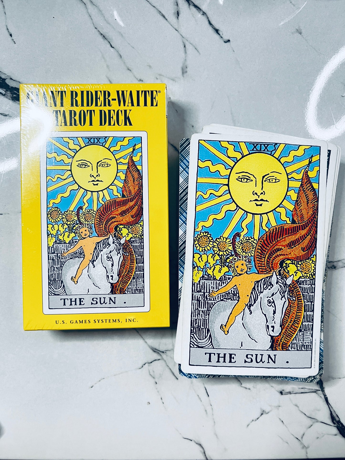 The Sun Rider Waite Tarot Card with Full Deck Large Size Big for beginners 