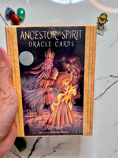 Ancestor Spirit Oracle Cards Deck by Jade-Sky and illustrated by Belinda Morris, Ancestory Oracle Cards for Spiritual Guidance Tarot