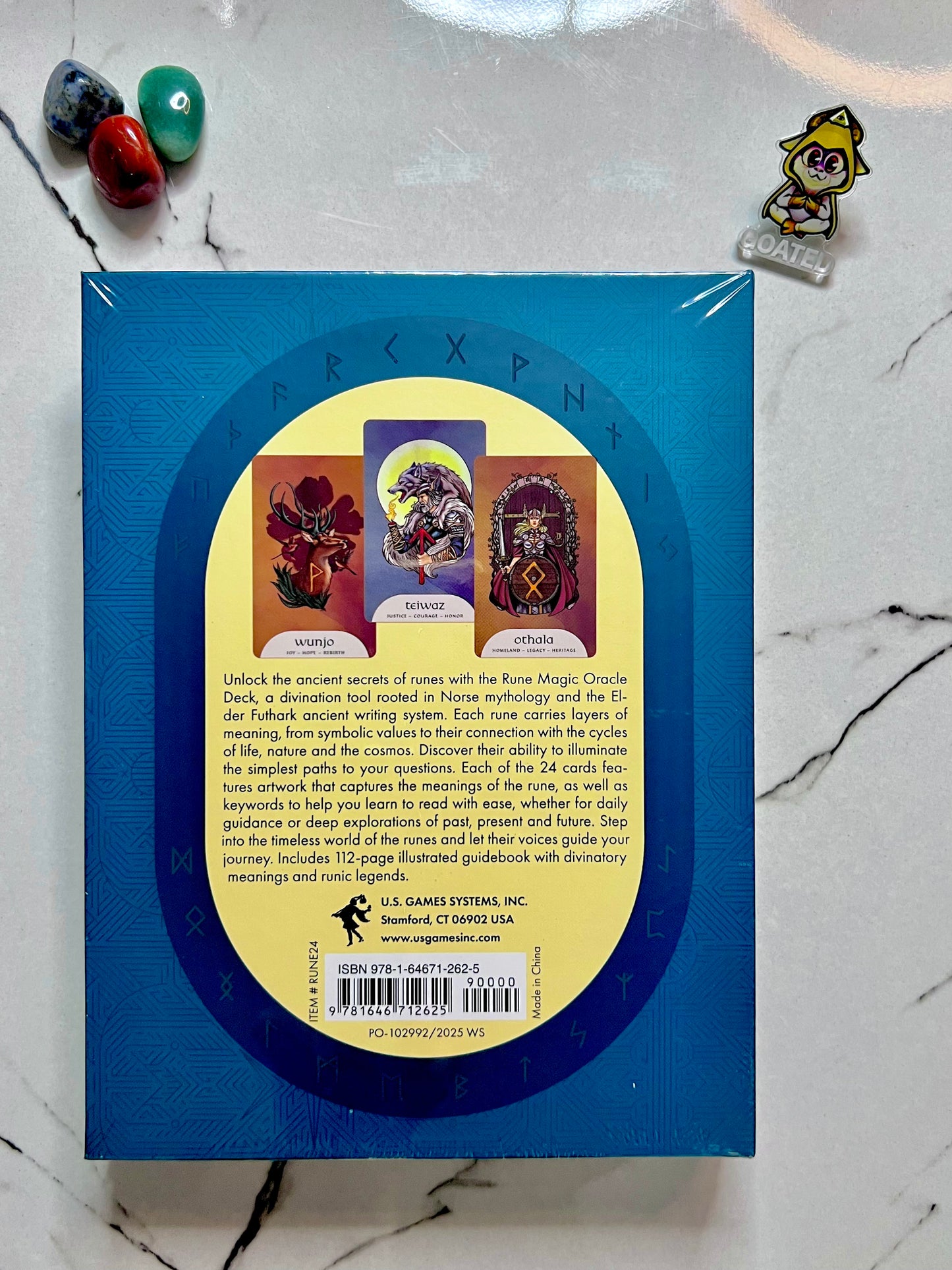 Rune Magic Oracle Deck by Giulia Manzi and illustrated by Lorena Assisi, Norse Runes Cards for Wisdom