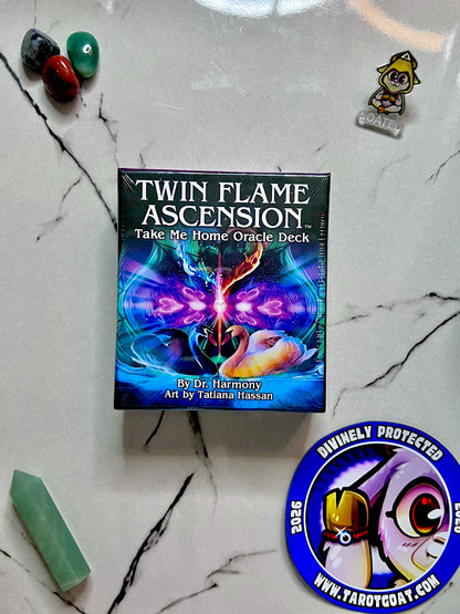 Twin Flame Ascension Take Me Home Oracle Deck by Dr Harmony Illustrated by Tatiana Hassan, Love Oracle Cards,