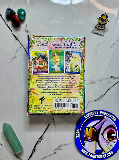 Find Your Light Inspiration Deck by Sara Burrier US Games, Fairy Oracle Cards for Spiritual Healing