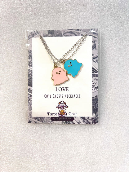 LOVE AMULET: Cute Ghost Necklaces – Matching Set for Love & Friendship