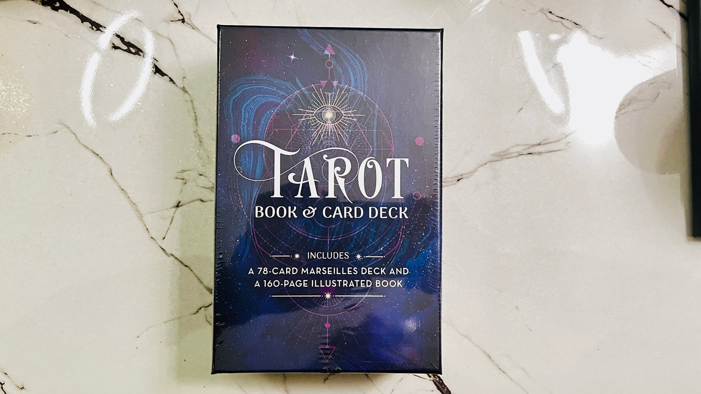 Classic Tarot de Marseilles Deck of 78 Cards + 160 Illustrated Book. Original Version.