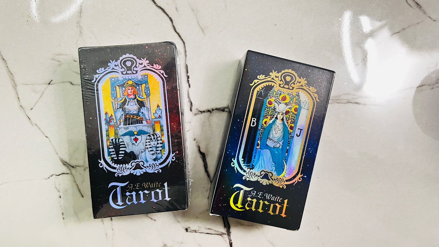 Iridescent Rider Waite Tarot Deck in English.