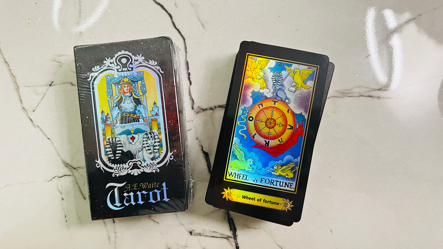 Iridescent Rider Waite Tarot Deck in English.