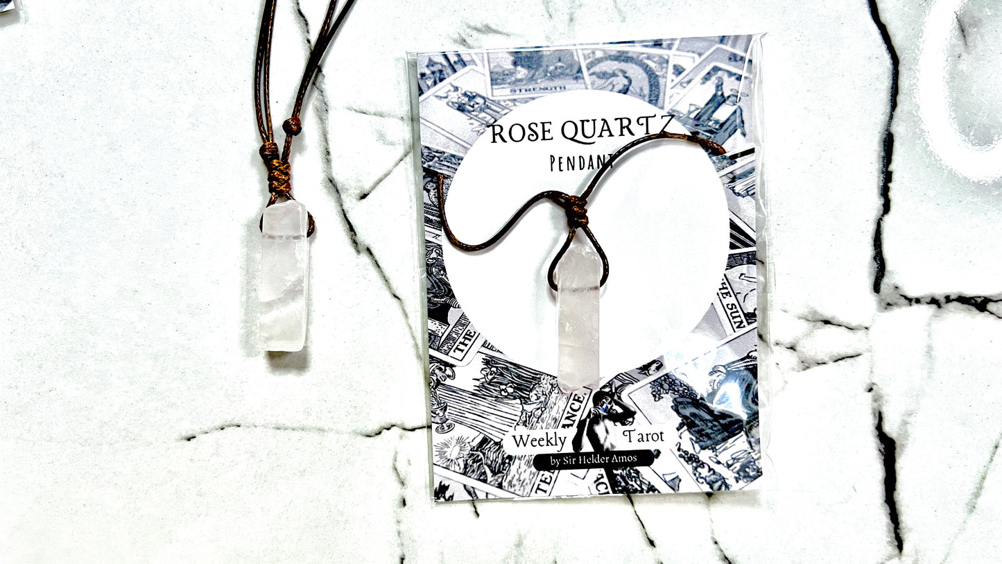 Quartz Slate Pendant Necklace - Natural Crystal Stone