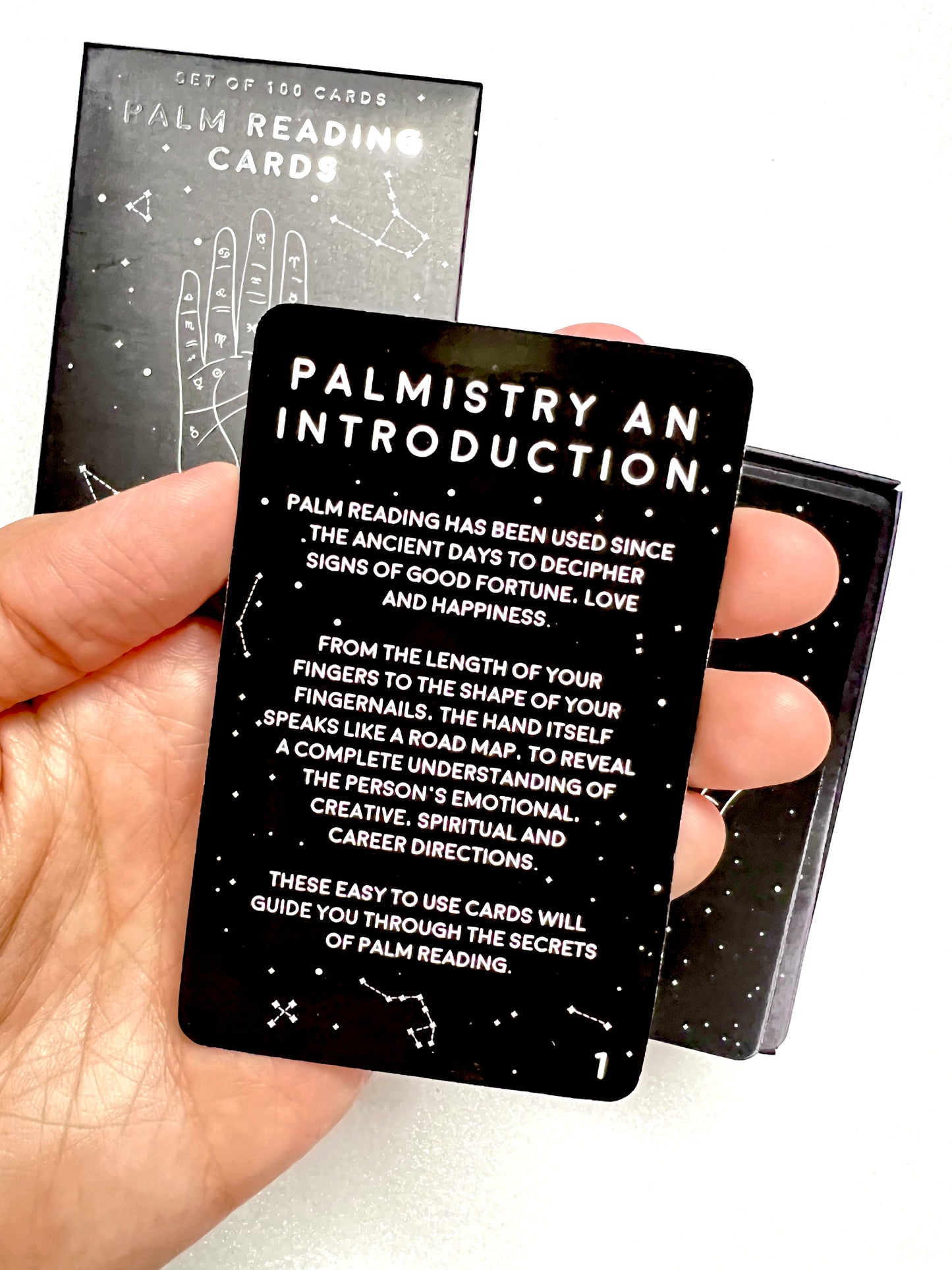 Palm Readings Cards - Set of 100 Flash Cards to Learn Palmistry and Divination