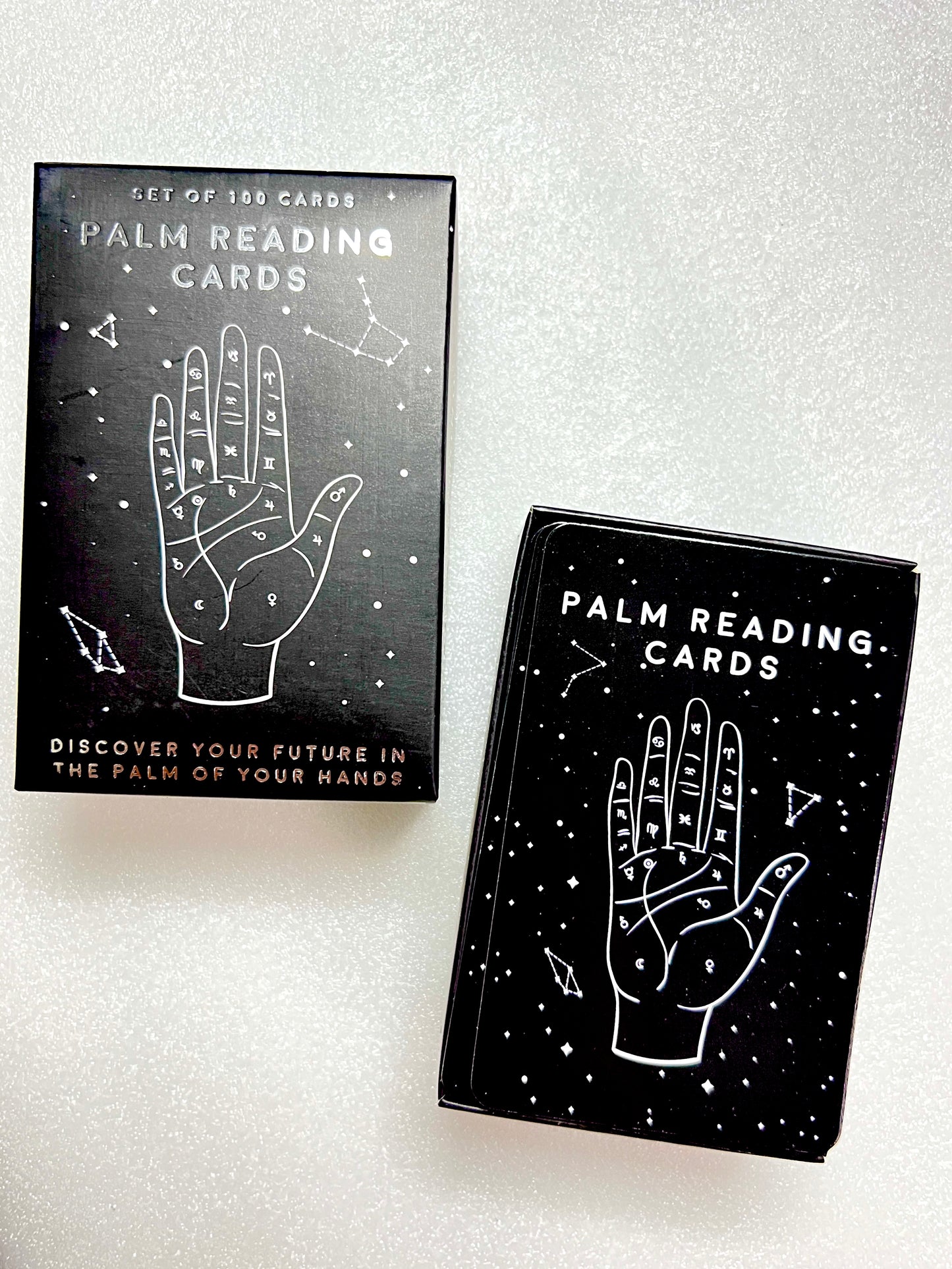 Palm Reading ards set of 100 flash cards for learning how to read palms 