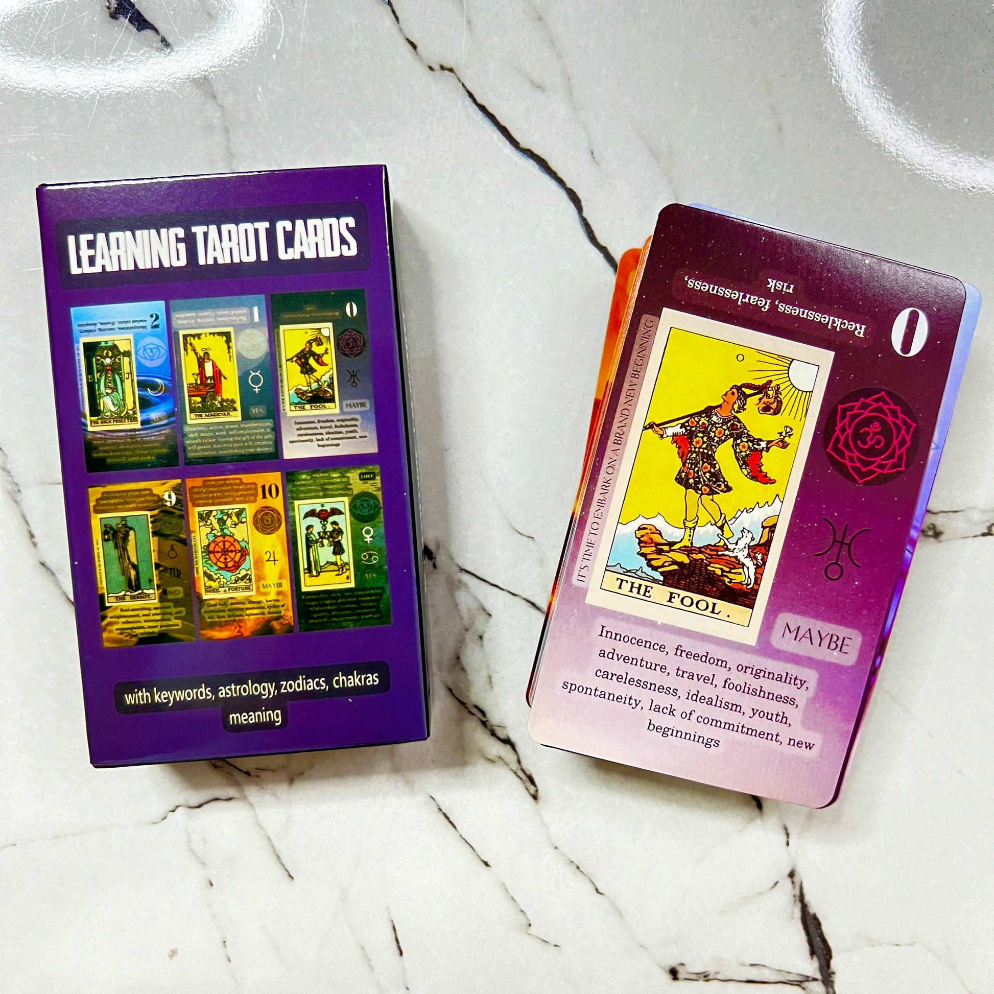 Rider Waite Tarot Deck with Beginners with keywords on it for sale