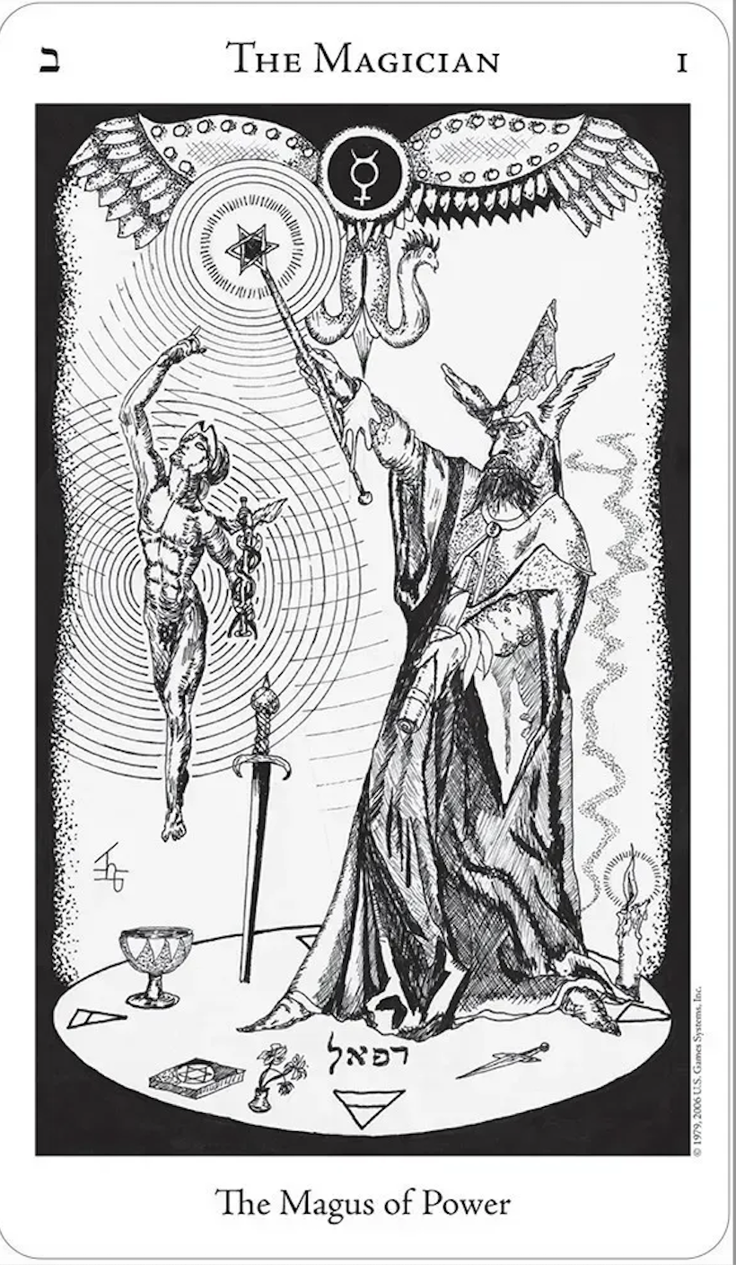 Card Example: The Magician Major Arcana  The Spirit of Ether - The Hermetic Tarot by Godfrey Dowson
