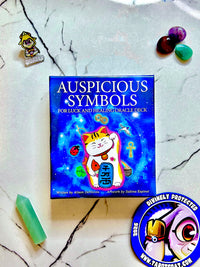 Auspicious Symbols for Luck and Healing oracle deck by Alison DeNicola, lucky symbols oracle cards for good fortune
