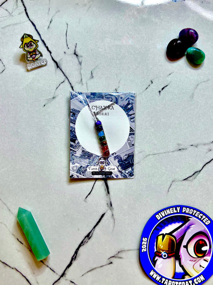 7 chakra necklace by Tarot Goat, wire wrapped chakra stones necklace for energy healing