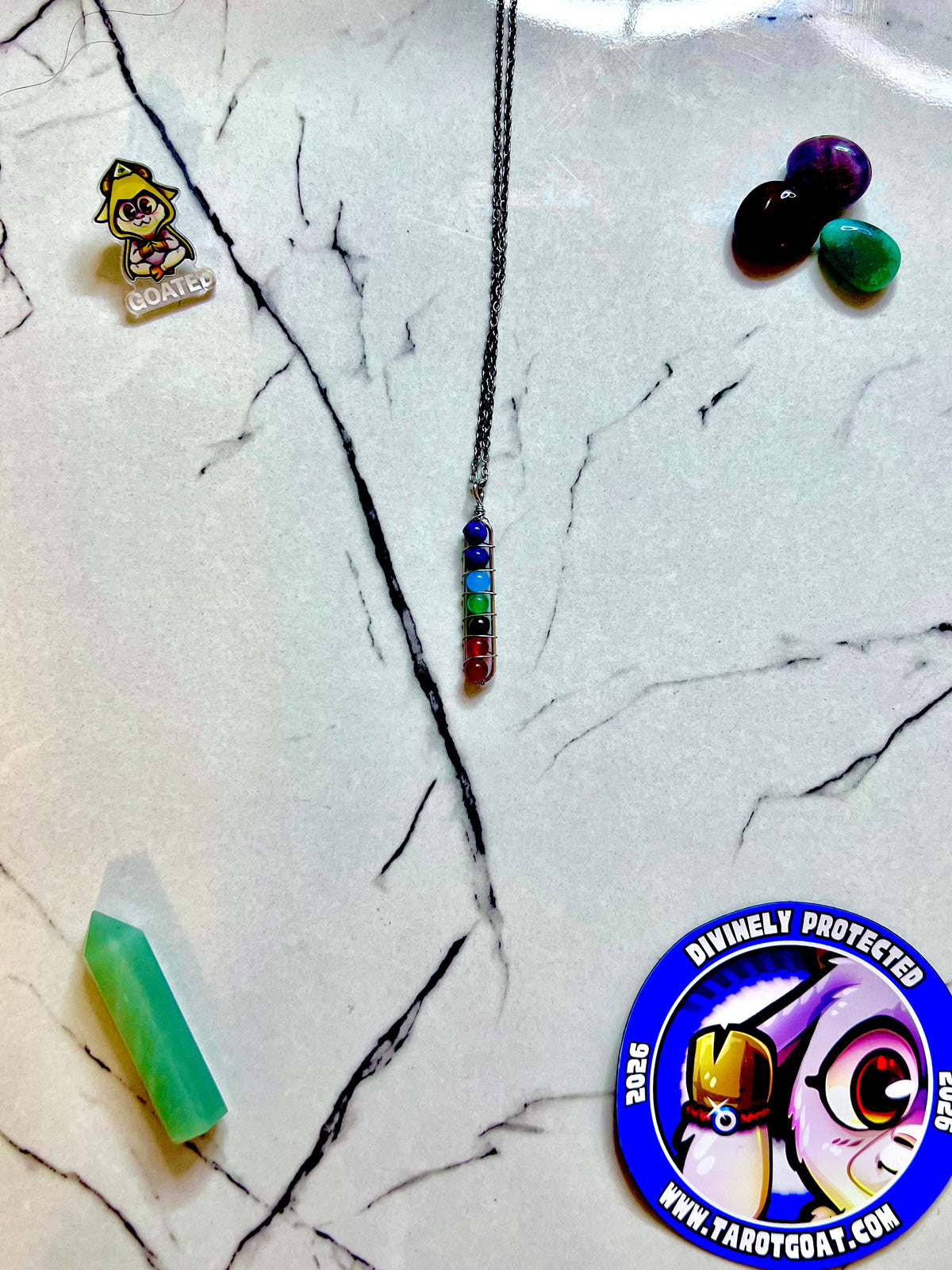 viral TikTok chakra necklace, 7 chakra wire wrapped pendant everyone is buying, spiritual gifts
