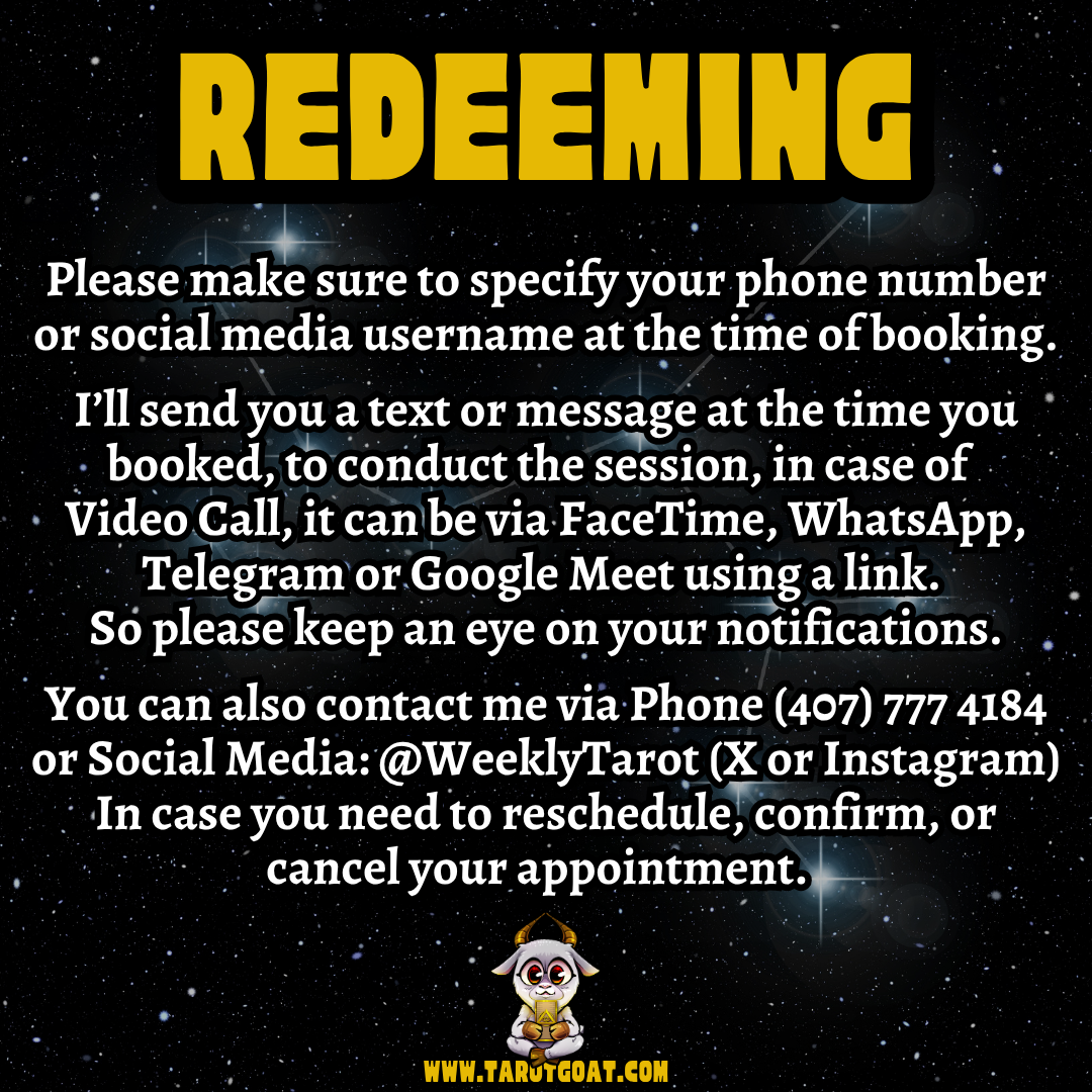 How to Redeem Your Online Tarot Reading Video Call – Instructions for Booking with Sir Helder Amos, The Tarot Goat