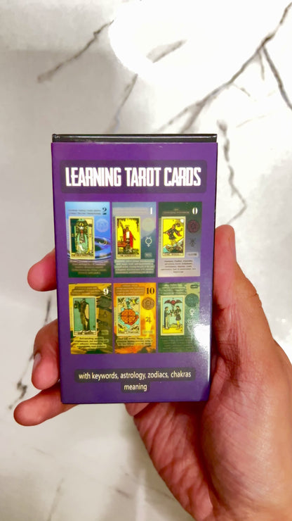Learning Tarot Cards Rider Waite Deck for Beginners with Keywords in the Cards.