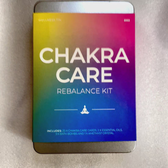 ASMR Unboxing Chakra Care Rebalance Kit for healing energy and chakras with 3 bath bombs, 2 essential oils and 1 crystal amethyst 