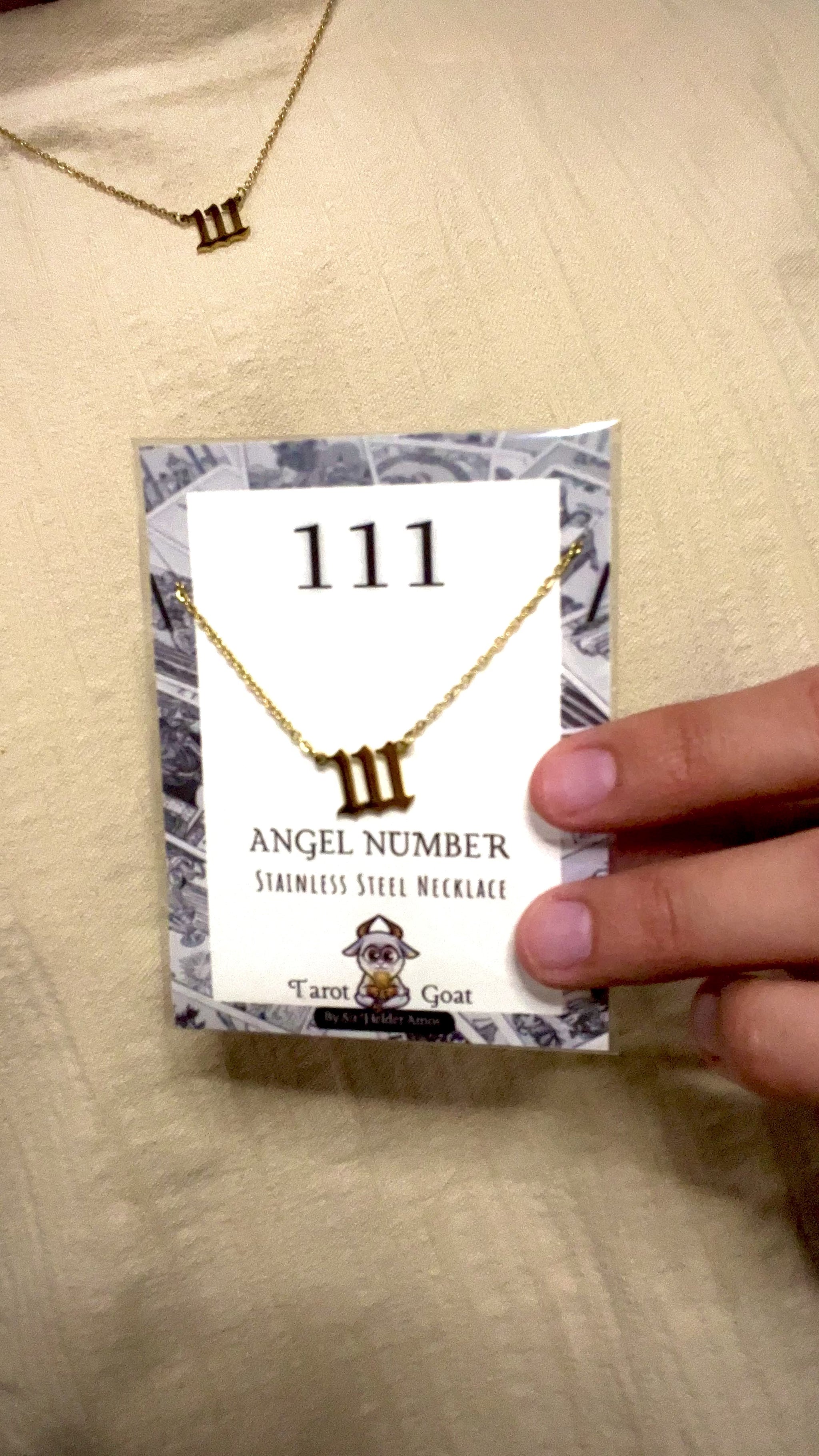 Video of the 111 angel number stain steel necklace numerology spirituality men and woman jewelry fashion 