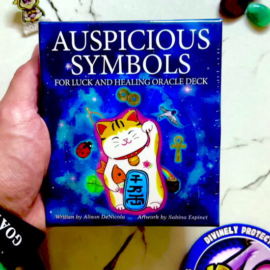 Auspicious Symbols oracle deck flip through by Alison DeNicola, luck and healing oracle cards, buy on TikTok Shop
