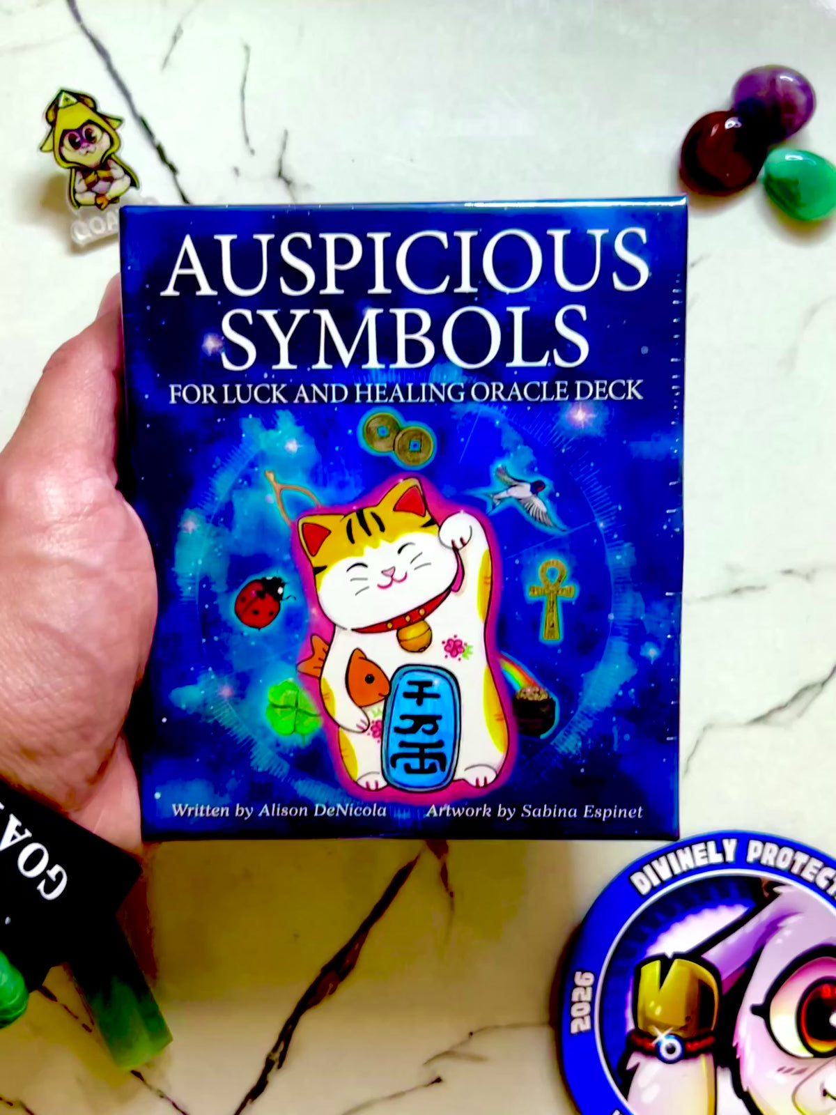 Auspicious Symbols oracle deck flip through by Alison DeNicola, luck and healing oracle cards, buy on TikTok Shop
