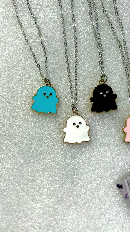 LOVE AMULET: Cute Ghost Necklaces – Matching Set for Love & Friendship