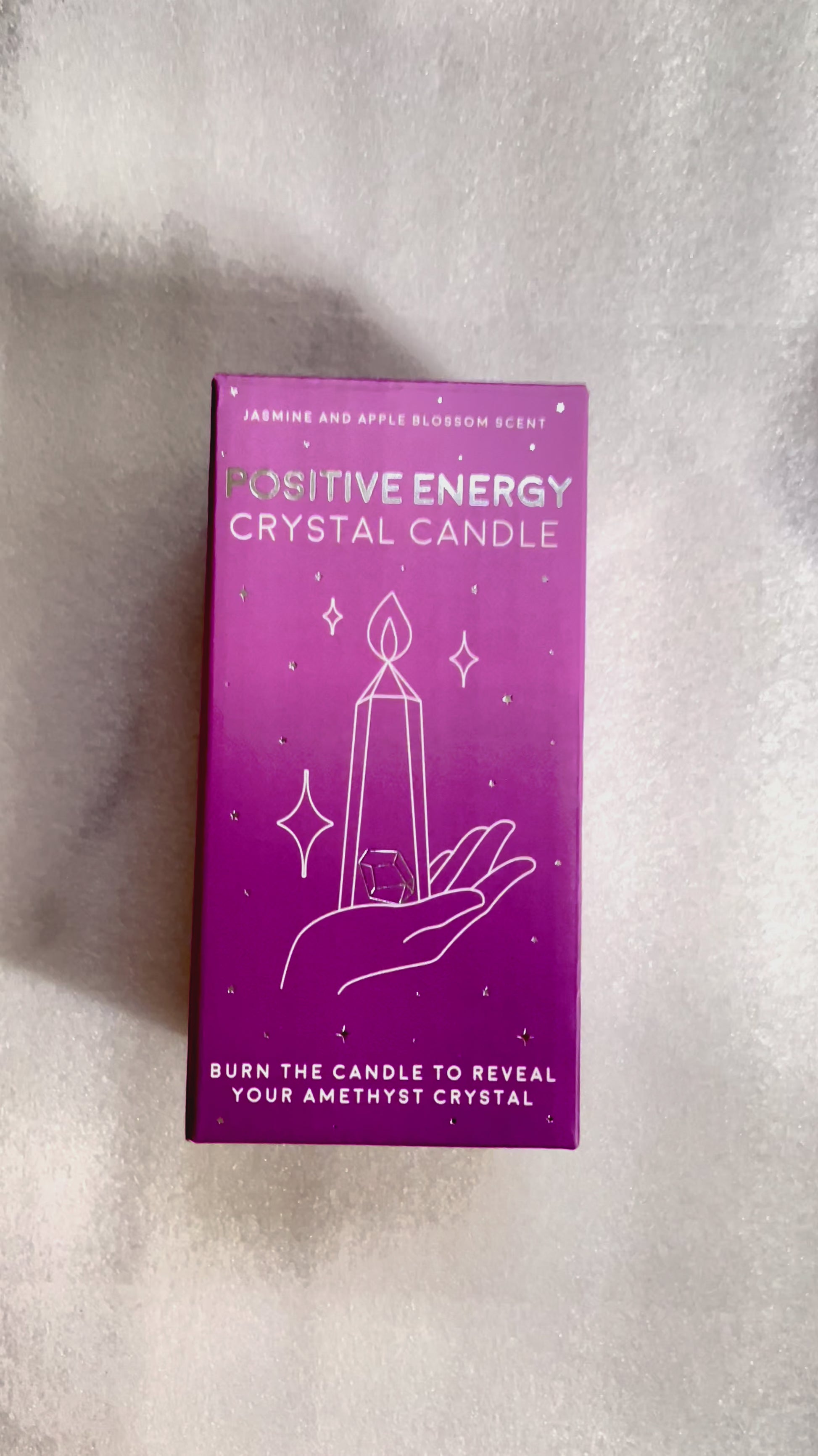 ASMR Positive Energy Crystal Candle Unboxing - Jasmine Apple Blosson Scent that last over 30 hours 