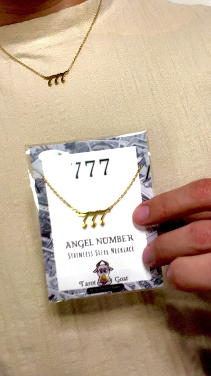 777 Angel Number Gold Stainless Steel Necklace